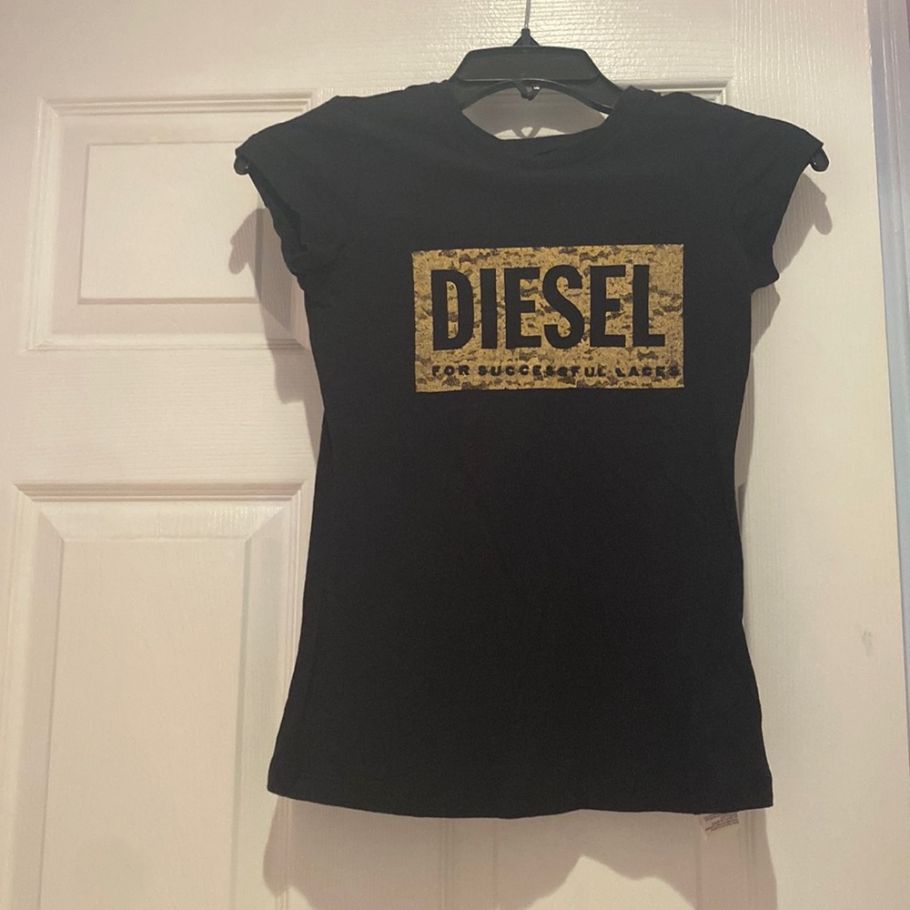 Kids’ Diesel For Successful Laces black baby tee size 10